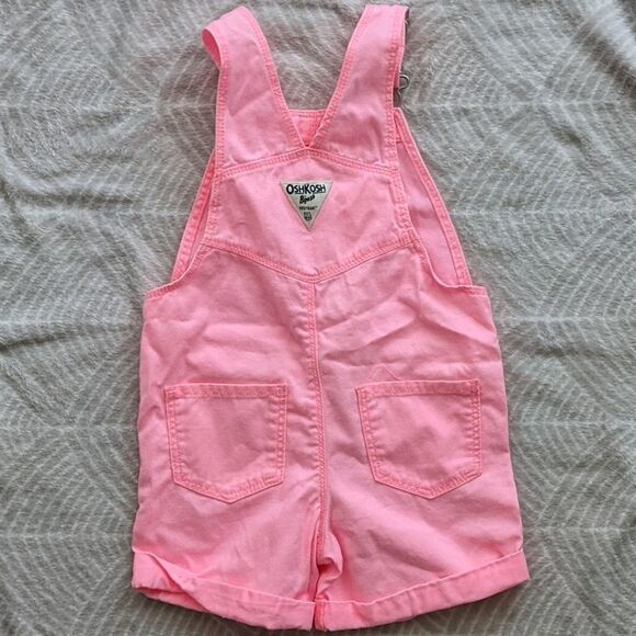Oshkosh b'gosh neon pink overall 2T @c1 - Picture 5 of 5